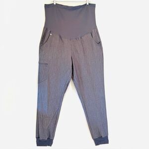 Figs Zamora Maternity Scrub Pants Jogger Size XL Technical Collection Gray